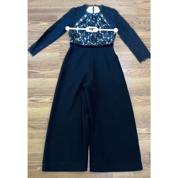 Alexis Classic Jumpsuit XS Black Guipure Lace Ophelia Cropped - Picture 7 of 14